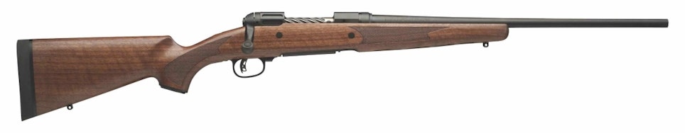 The Savage Lightweight Hunter is a 5.5-pound rifle featuring a checkered walnut stock.