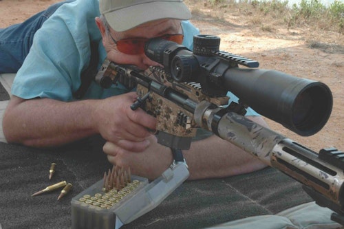 Here ace marksman David Tubb fires a rifle in 6XC. Mild cartridges can hit — and kill — at distance.