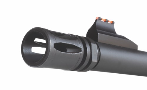The Mossberg Patrol’s 16.5-inch barrel is threaded and comes with an A2-style flash hider.