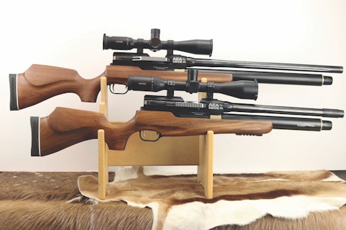 The AEA Zeus 24-inch and 16-inch barrel versions — producing 950 and 750 fpe respectively. The 32-inch version is the most powerful production gun.