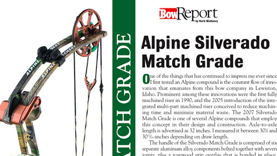 Bow Report: Alpine Silverado Match Grade