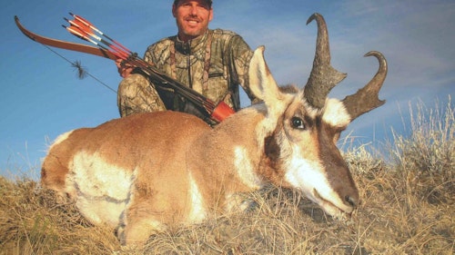When torrential thunderstorms arrived in the middle of the author’s Montana pronghorn hunt, waterholes were out. He would have to resort to hot, humid belly-crawl stalks to find success. 