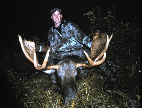 The author arrowed this Alaska moose with a heavyweight arrow and a tough cut-on-contact fixed-blade broadhead.