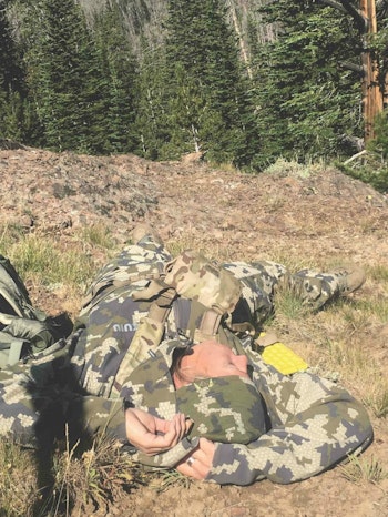 Knowing everything is in order at home, the author’s wife unwinds in the backcountry and enjoys a rejuvenating nap.