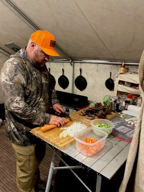 Controlling the controllable means providing warm, hearty meals at the end of the day, and Camp Chef’s Brooks Hansen put his considerable skills to work.