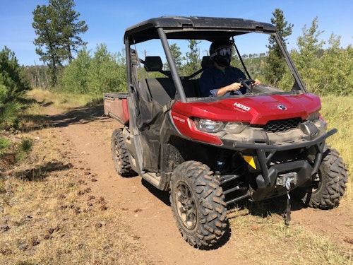The 2019 Can-Am Defender XT is available in three finishes: Intense Red, Hyper Silver and Mossy Oak Break-Up Country.