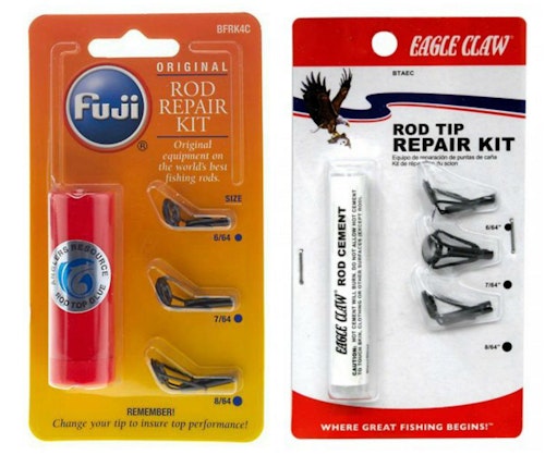 Fuji, Eagle Claw and a few other companies offer tip-top kits for repairing fishing rods. These inexpensive kits are great for anglers who want to repair a rod themselves, and it’s a smart idea for any angler to carry one in their boat, tacklebox or fishing vest.