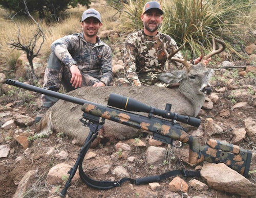 Sharing this experience with his son, Colton, the author relied on the following topnotch equipment to tag this mature Coues deer: Ruff's Precision Gunworks (RPG) bolt-action rifle, Leupold VX3 8-25X scope, and Harris bipod.