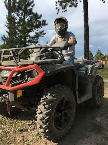 The author jumped aboard a Can-Am Outlander 650 XT for a couple hours to close out his full day of off-road riding.