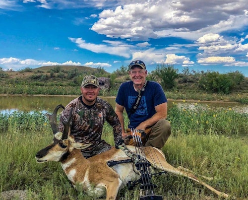 Archery season has kicked off in Colorado! Opening day buck taken with us at #fulldrawoutfitters. Steven is a police officer from Georgia and took his first antelope using a Hoyt Turbo Hawk, Easton Carbon Hexx, TRUGLO sights and Nockturnal Nocks out of my Muddy pop up. You can see it on Team GSA hunting on YouTube in a few months. Congrats Steven!