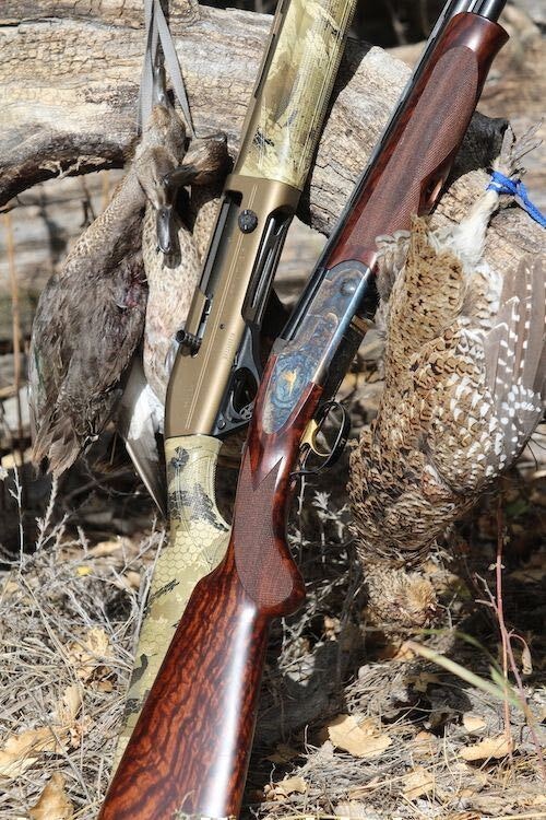 Franchi’s dynamic dual — Affinity 3.5 Waterfowl Elite autoloader (left) and Instinct SL over/under — provided a one-two punch for waterfowl and prairie grouse.