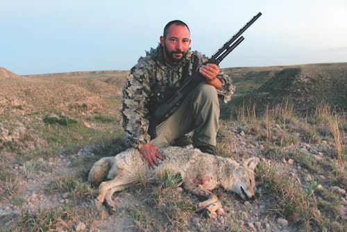 Freelance writer and firearms instructor Frank Melloni, who shared camp with the author, made a running shot on this Texas coyote with help of an EOTech holographic sight.