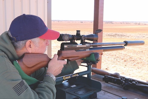 The Zeus 24-inch air rifle with a mounted suppressor is a pleasure to shoot.