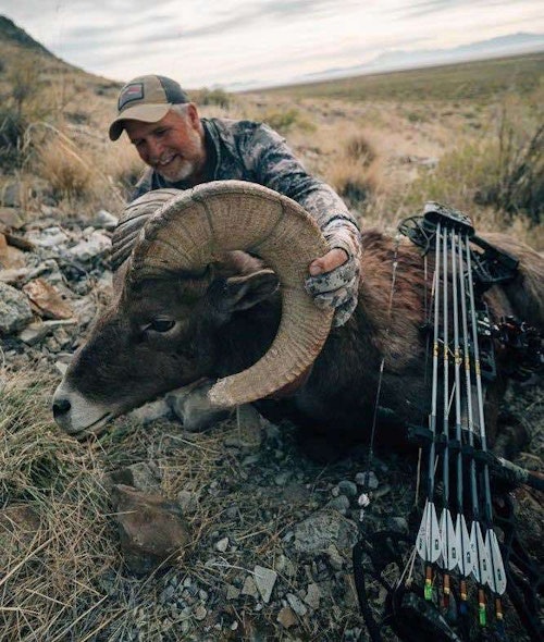 Joel Maxfield of Mathews Archery has taken hundreds upon hundreds of animals with his bow, including the North American Super Slam. He doesn’t buy the ultra-heavy arrow fad. He uses what maximizes his accuracy, which is usually an arrow/broadhead/insert combo between 6.2-7.2 grains per pound of draw weight. He shoots a Rage mechanical at any North American big game animal without worrying. (Photo courtesy of Joel Maxfield)