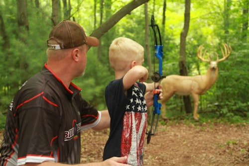Kids often get bored when shooting at paper targets, but they stay engaged when firing arrows at lifelike 3-D targets.
