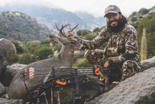 The author with his spot-and-stalk Arizona archery Coues buck.