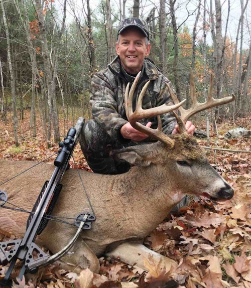 The author used a loud bleat to stop this fast-moving Wisconsin public land buck a couple years ago. Shot distance was 15 yards. Thankfully, the buck didn’t jump the string.