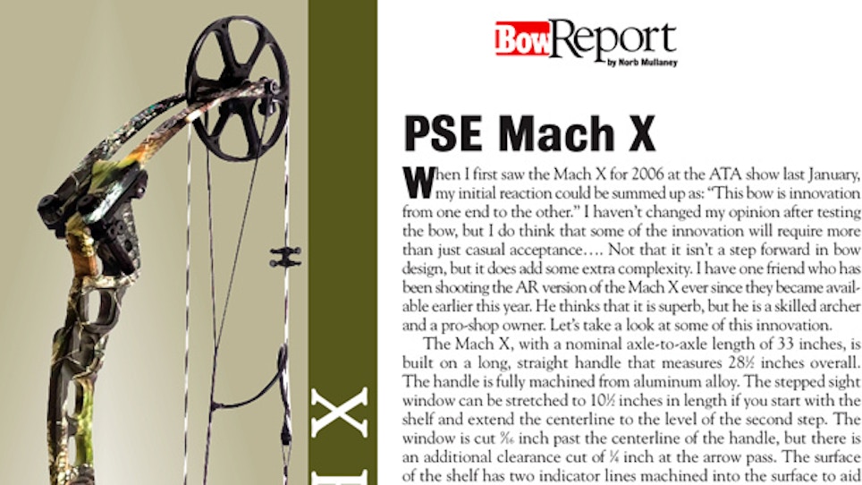 Bow Report: PSE Mach X