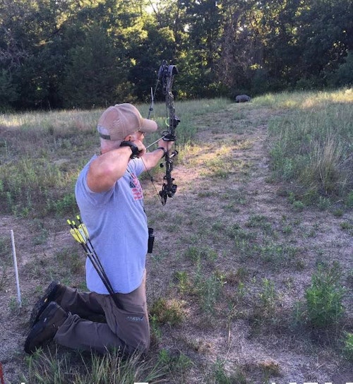Don't take all your shots from a comfortable standing position. Mix it up to simulate a real hunting scenario.
