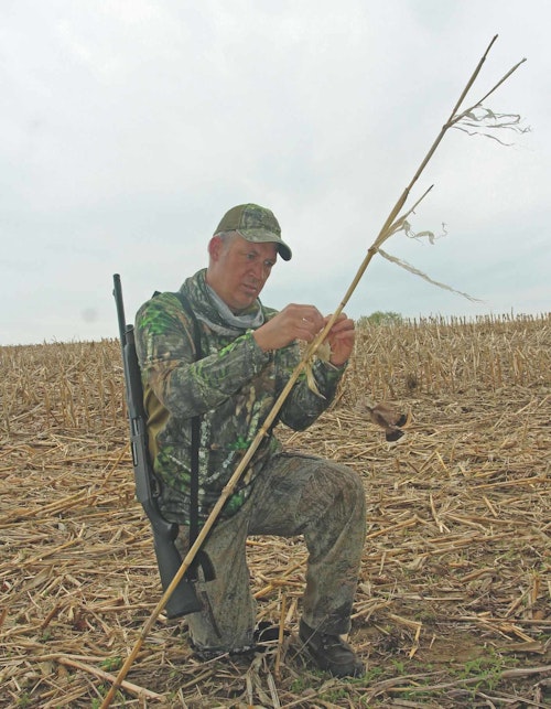 A decoy can be as simple as a feather on a string — movement initiated by the slightest breeze. (Photo: Gordy Krahn)