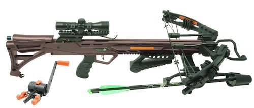 The RM-415’s kit includes a Quiet Crank, rope cocker, scope, quiver and three bolts with field points.