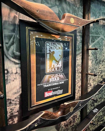Readers' Choice Award plaques were delivered to manufacturers during the 2022 Archery Trade Association (ATA) Show in January in Louisville, Kentucky. Many of those winners displayed the award in their booth.