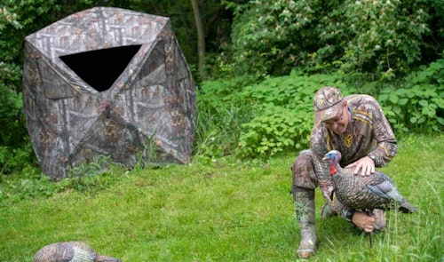 Set the decoys in a natural position about 10 yards away from your blind. (Photo courtesy of the Archery Trade Association) 