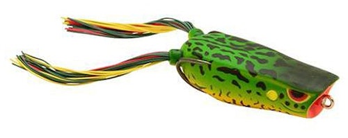 The SPRO Bronzeye Pop 60 is one of the author’s favorite hollow-bodied frogs. The concave face pushes water when the frog is twitched, causing enough commotion to attract nearby bass.