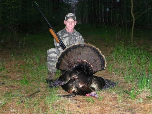 My pump-action shotgun has accompanied me and performed as expected on many turkey hunts, including this successful hunt where I bagged a double-bearded turkey almost a decade ago. Photo: Mike Schoblaska