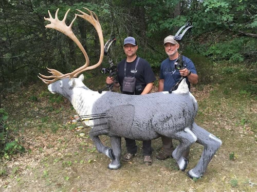 You might never have the chance to bowhunt caribou, but a 3-D course can provide just a taste of the experience. Range to this target was 58 yards.