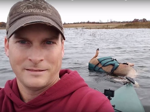 Shane Simpson got creative after harvesting this doe on public land accessed via kayak.