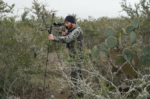 If you want a lightweight bipod for standing shots, check out the Swagger Stalker Lite XL.