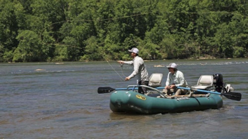 Floating the Tallapoosa River in a shallow-draft rig allows anglers the chance to get into skinny water while enjoying great scenery. (Photo: David Rainer/ADCNR)