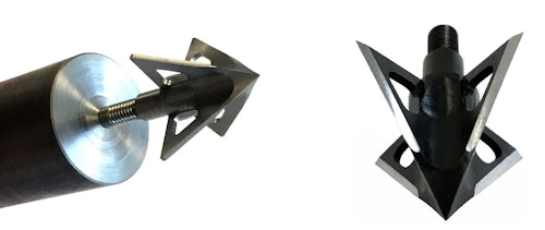 As shown in this photo, Tooth of the Arrow Broadheads are turned and milled from a solid piece of high-carbon steel.