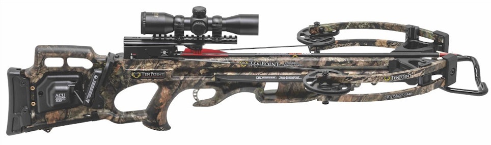 The new-for-2019 TenPoint Turbo M1 measures 32.5 inches long and weighs 6.4 pounds.