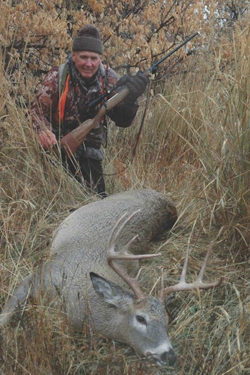 The author killed this Montana buck at iron-sight range with a Kimber 84M. No need for magnums here.