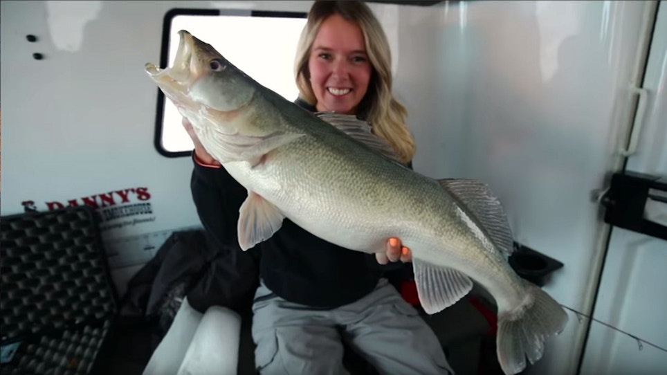 Video: Sick Wife Catches Trophy Walleye in Minus 47 Degrees