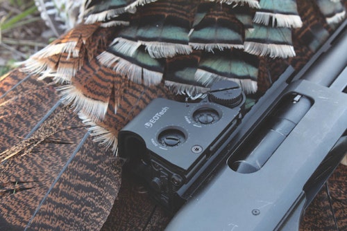 An EOTech holographic sight mounted on a shotgun excels for close-range turkeys and coyotes.