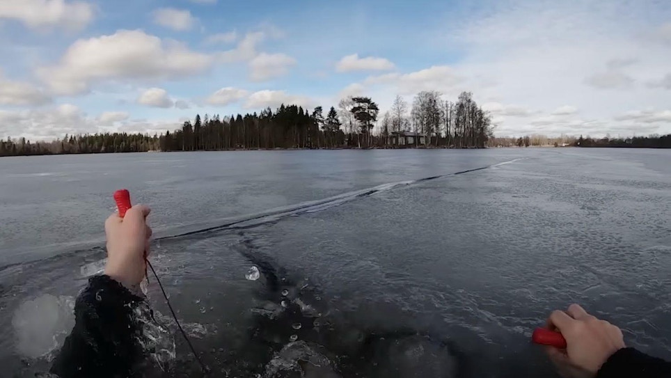 Scary Ice Fishing Video: Angler Falls Through the Ice — Twice!
