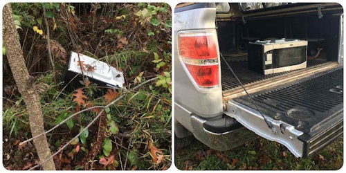 The author picked up this discarded microwave from a public land parking area. Rather than see it weekend after weekend during the fall hunting season and be disgusted by its sight, he removed it.