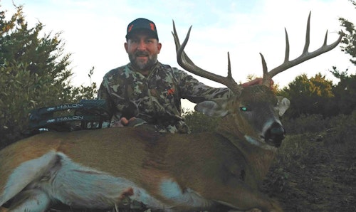 Without a Kansas tag in his pocket, the author purchased an OTC tag in Oklahoma and harvested this mature buck.