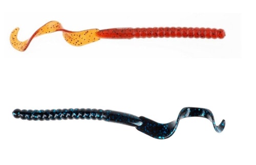 One of the best soft plastics for bass is a Berkley PowerBait Power Worm. In clear water, the color Pumpkinseed is a great choice. In darker water, Black Blue Fleck often entices more strikes.