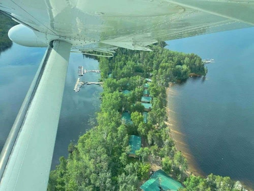 A guest’s view before descending to Aikens Lake Wilderness Lodge.