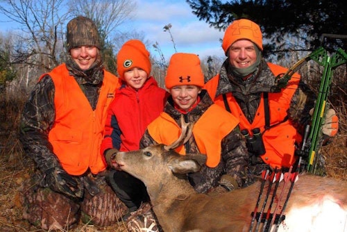 On opening day of Wisconsin’s firearm deer season many years ago, the author sat with his son Elliott, who chose to hunt with a crossbow because he didn’t like the loud muzzle blast of a rifle. The hunters’ expectations weren’t high due to heavy hunting pressure, and both were absolutely thrilled to tag a small buck. The two were hiding in a natural ground blind, overlooking a trail leading to bedding cover.