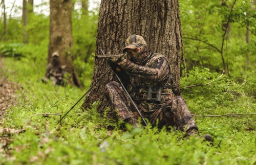Turkey hunters (above) obey the “break up your silhouette” rule, and deer hunters should, too.
