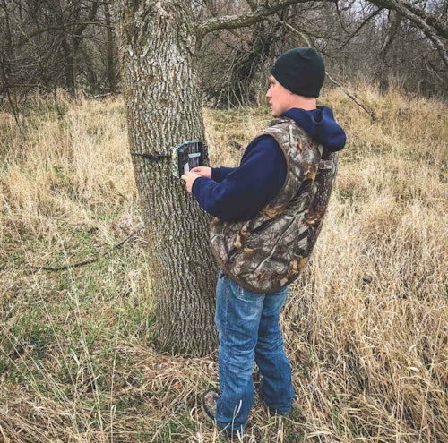 With plenty of time to scout the day before the hunt, the author and his hunting partner spent the day checking trail cameras and searching for shed deer antlers.
