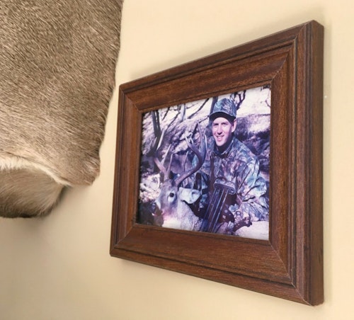 The photos might fade over time, but the memories will stay fresh when a trophy mount is paired with a photo from the adventure. The photo above, and the top image, help the author remember his first mature buck from South Dakota. The mount and framed photo have hung above the television in the author's living room for nearly 20 years. 